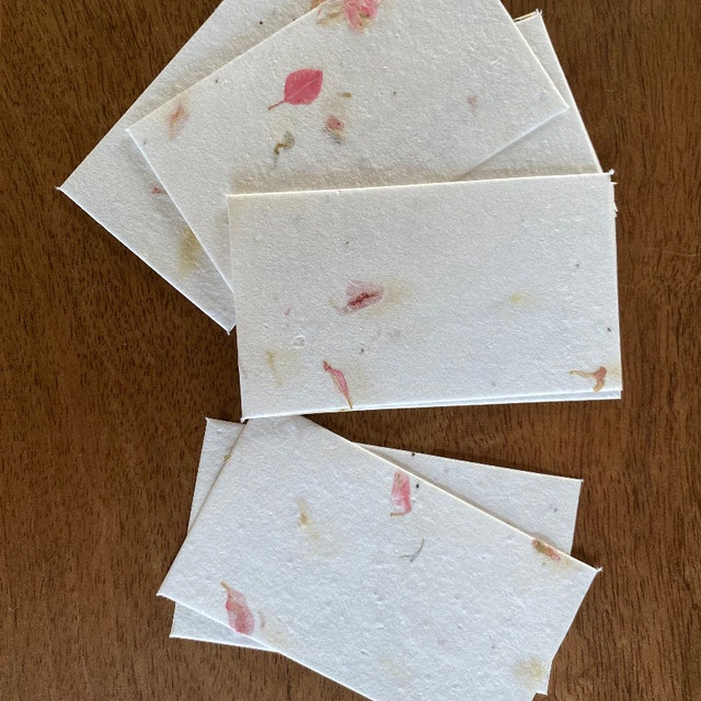 pink petal and seed wedding place card blanks