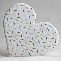 confetti print seed paper heart