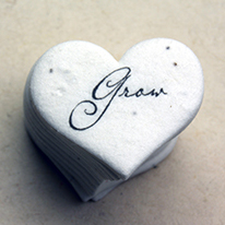 printed seed paper hearts Grow