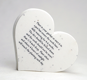 planting guide on back seed paper heart