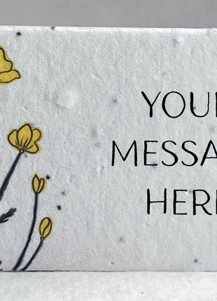 Custom, Personalized Handmade Seed Paper Escort Card - Floral Poppy Print - w/ Planting Instructions -  3.5" x 2" - Set of 16 or 96