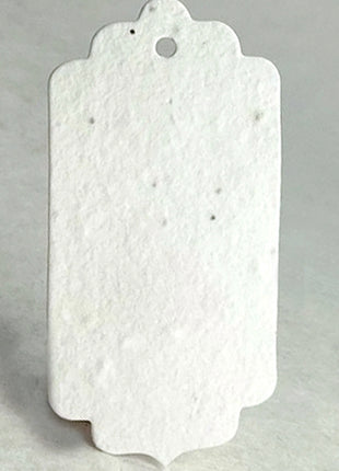 Personalized Seed Paper Gift Tag | Add Your Message, Choose Your Font | 1.5" x 3" Scalloped Tag | Set of 36