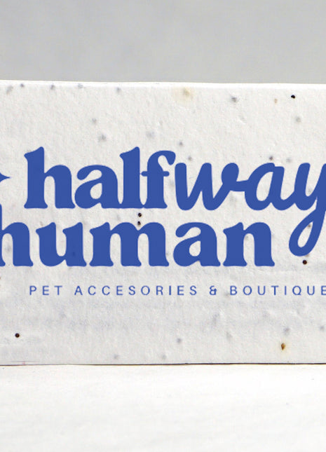 Custom, Personalized Seed Paper Business Card with Planting Instructions - 3.5" x 2" - Upload Your Art or Logo - Centered with Text on Reverse