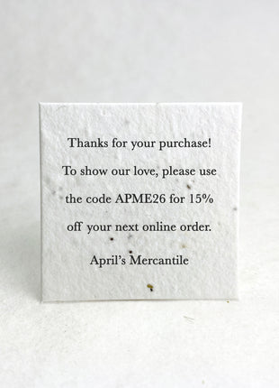 Handmade Seed Paper Squares - Logo Upload - 2" x 2" - Set of 24 with Custom Text