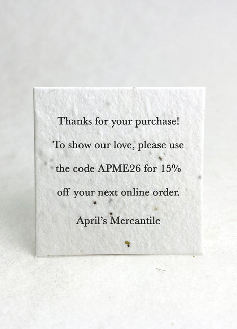 Handmade Seed Paper Squares - Logo Upload - 2" x 2" - Set of 24 with Custom Text