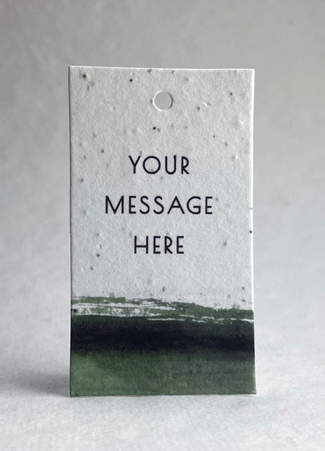 Custom, Personalized | Watercolor Art | Wildflower Seed Paper | 3.5" x 2" | Gift Tags | Set of 16 with Planting Guide