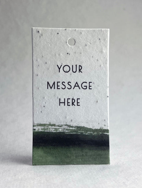Custom, Personalized | Watercolor Art | Wildflower Seed Paper | 3" by 2" | Gift Tags | Set of 16 with Planting Guide