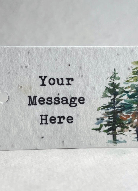 Custom, Personalized Handmade Seed Paper Tags - 3.5" x 2" - Choose Art Style - Set of 16