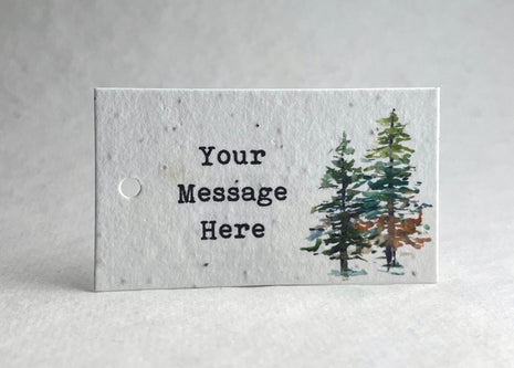 Custom, Personalized Handmade Seed Paper Tags - 2" x 3.5" - Choose Art Style - Set of 16