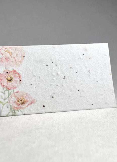 Folding Place Cards - Custom Printed With Guest Names - Handmade Seed Paper