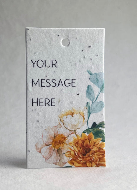 Custom, Personalized Handmade Wildflower Seed Paper - 3.5" x 2" - Set of 16 with Planting Guide