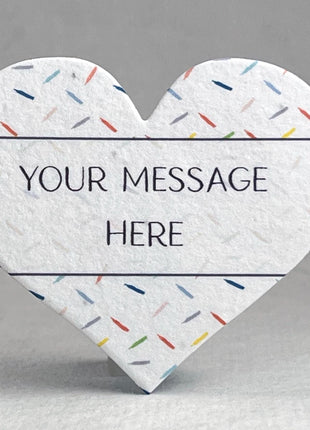Custom Personalized Seed Paper Hearts - 2.5" x 2.85" - Handmade Paper with Wildflower Seeds - Pattern Art