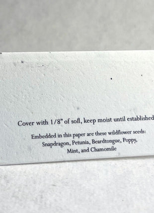 Folding Place Cards - Custom Printed With Guest Names - Handmade Seed Paper