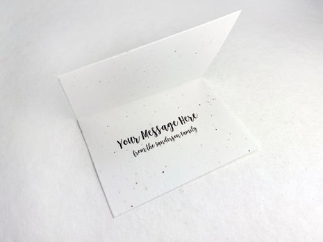 Personalized Christmas Cards - Add Message, Pick Image - Handmade Seed Paper - Set of 10 with Envelopes