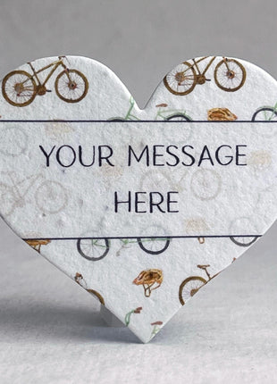 Custom Personalized Seed Paper Hearts - 2.5" x 2.85" - Handmade Paper with Wildflower Seeds - Pattern Art