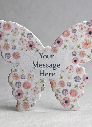 Custom, Personalized Large Floral Art - Handmade Seed Paper Butterflies 3"w x 2.85"h