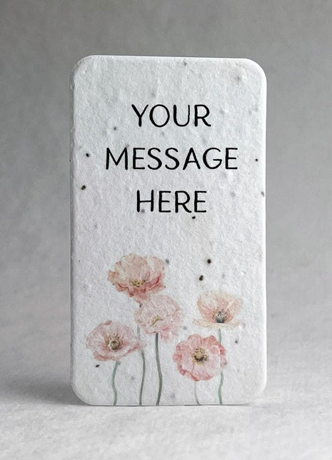 Custom, Personalized Watercolor Seed Paper Escort Card - 3.5" x 2"- w/ Planting Instructions - Vertical