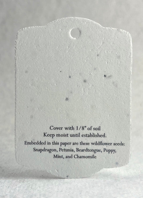 Custom, Personalized Tags - Handmade Wildflower Seed Paper - Watercolor - 3.25" x 2.375" - Set of 16