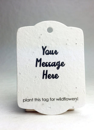 Custom, Personalized Seed Paper Tags | 3.25" wide by 2.375" tall | Gift Tags | Set of 16