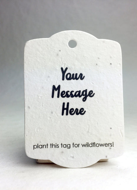 Custom, Personalized Wildflower Seed Paper Tags - Your Custom Message - 3.25" x 2.375" - Set of 16