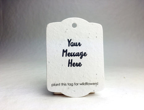 Custom, Personalized Seed Paper Tags | 3.25" wide by 2.375" tall | Gift Tags | Set of 16