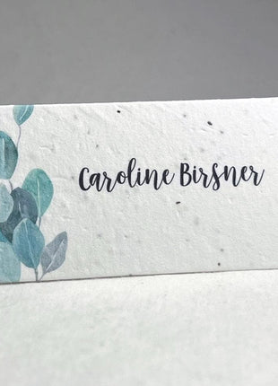 Folding Place Cards - Custom Printed With Guest Names - Handmade Seed Paper