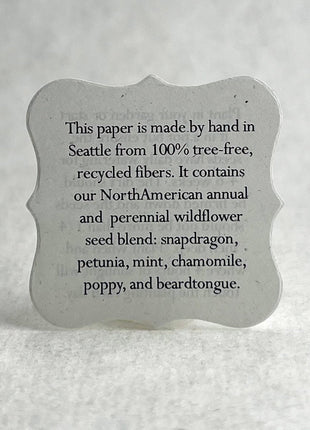 Bulk Set of 100 Tiny planting guide 1.75" x 1.75" double sided recycled paper inserts