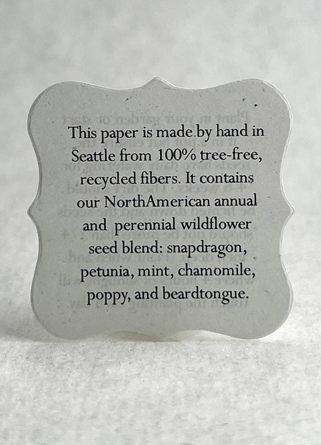 Bulk Set of 100 Tiny planting guide 1.75" x 1.75" double sided recycled paper inserts
