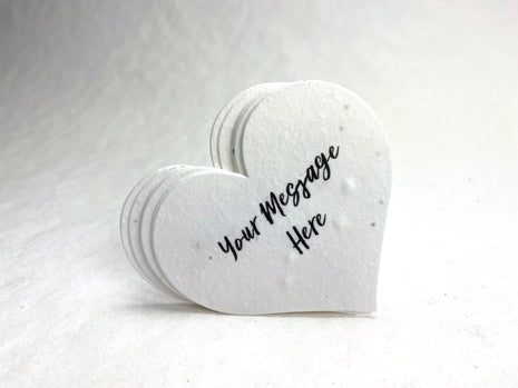 Your Message Here - Custom, Personalized Large Seed Paper Hearts - 2.5" x 2.85" - Wildflower Seeds - Choose your Paper
