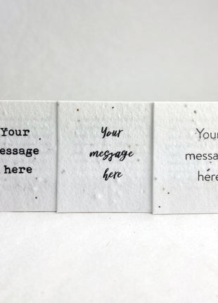 Handmade Seed Paper Squares - Custom Print - 2" x 2" - Set of 24 with Planting Directions
