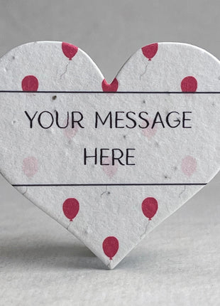 Custom Personalized Seed Paper Hearts - 2.5" x 2.85" - Handmade Paper with Wildflower Seeds - Pattern Art