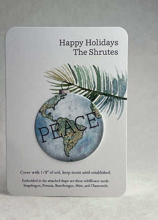 Christmas Cards - Recycled Card 3.5" x 4.875" With Seed Paper Circle 2" - Set of 8 with Envelopes