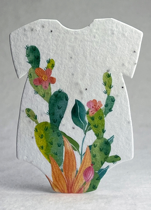 Handmade Seed Paper - Infant Bodysuit Shape - Double Sided Print - Set of 18