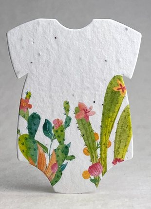Handmade Seed Paper - Infant Bodysuit Shape - Double Sided Print - Set of 18