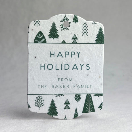 Custom Christmas Holiday Seed Paper Gift Tags - Choose Your Art Style - 3.25" x 2.375" - Set of 16