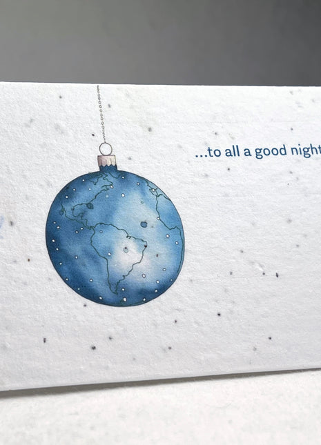 Handmade Seed Paper - Personalized Holiday Cards - Ornament Earth - Set of 10