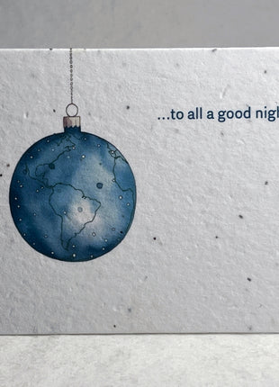 Handmade Seed Paper - Personalized Holiday Cards - Ornament Earth - Set of 10
