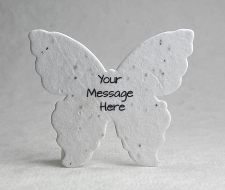 Custom Personalized Seed Paper Butterflies - 3" x 2.85" - Choose Your Paper Style