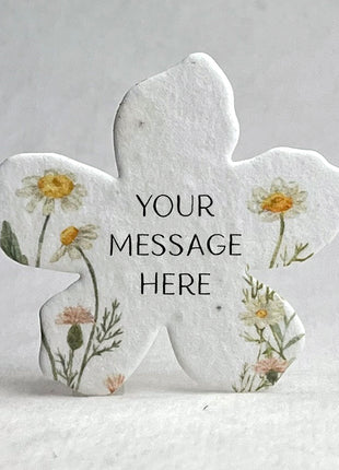 Personalized Handmade Wildflower Seed Paper - Flower Shape - 2.5" x 2.4" - Set of 24