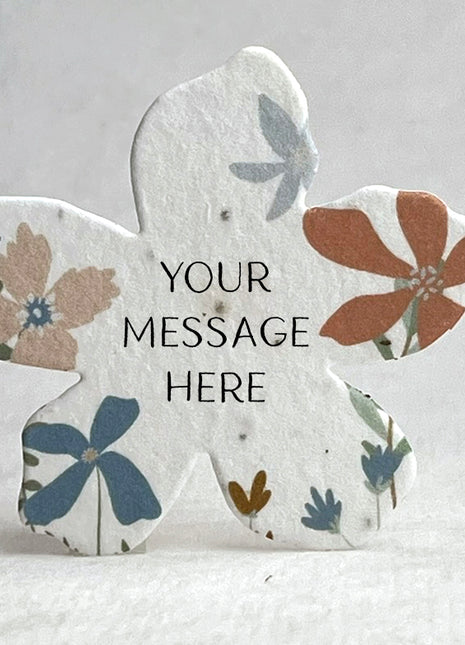 Personalized Handmade Wildflower Seed Paper - Flower Shape - 2.5" x 2.4" - Set of 24