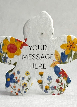 Personalized Handmade Wildflower Seed Paper - Flower Shape - 2.5" x 2.4" - Set of 24