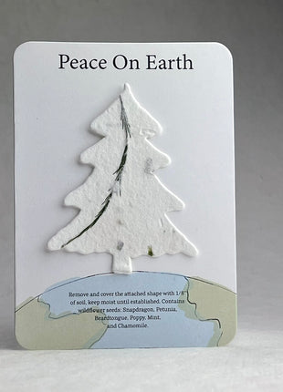 Christmas Cards - Recycled Card 3.5" x 4.875" With Seed Paper Tree 2.5 x 2.3" - Set of 8 with Envelopes