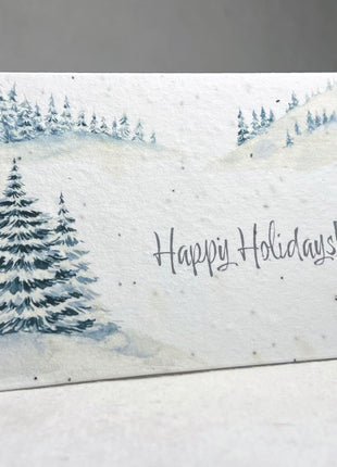 Personalized Holiday Cards - Add Message, Pick Image - Handmade Seed Paper - Set of 10 with Envelopes
