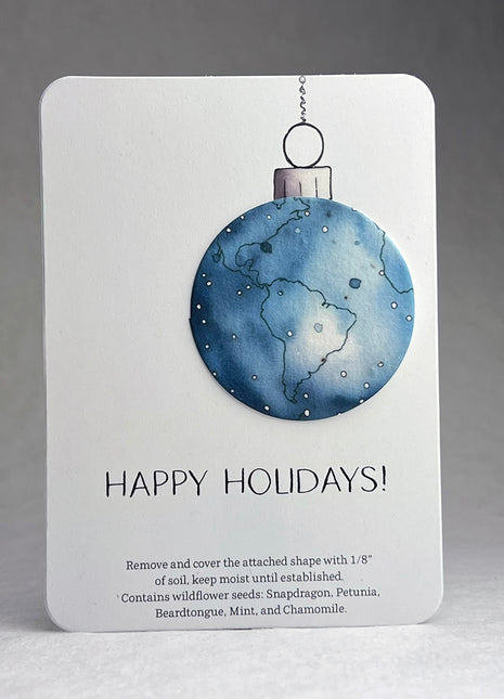 Christmas Cards - Recycled Card 3.5" x 4.875" With Seed Paper Circle 2" - Set of 8 with Envelopes