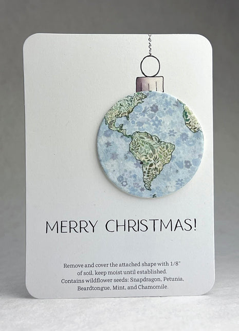 Christmas Cards - Recycled Card 3.5" x 4.875" With Seed Paper Circle 2" - Set of 8 with Envelopes