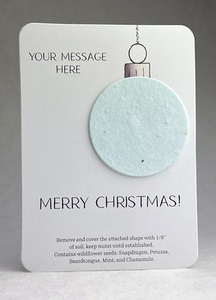 Christmas Cards - Recycled Card 3.5" x 4.875" With Seed Paper Circle 2" - Set of 8 with Envelopes