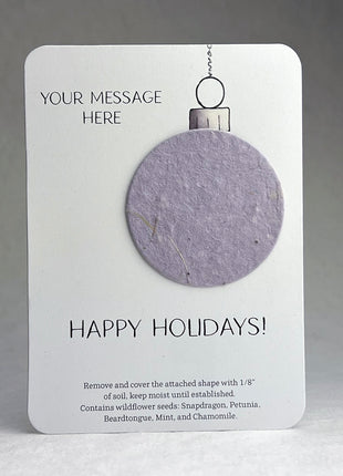 Christmas Cards - Recycled Card 3.5" x 4.875" With Seed Paper Circle 2" - Set of 8 with Envelopes