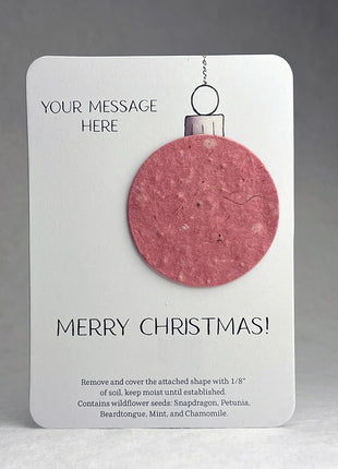 Christmas Cards - Recycled Card 3.5" x 4.875" With Seed Paper Circle 2" - Set of 8 with Envelopes