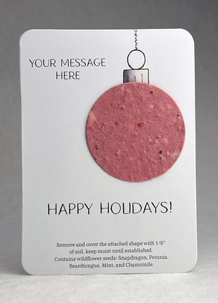 Christmas Cards - Recycled Card 3.5" x 4.875" With Seed Paper Circle 2" - Set of 8 with Envelopes