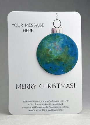 Christmas Cards - Recycled Card 3.5" x 4.875" With Seed Paper Circle 2" - Set of 8 with Envelopes